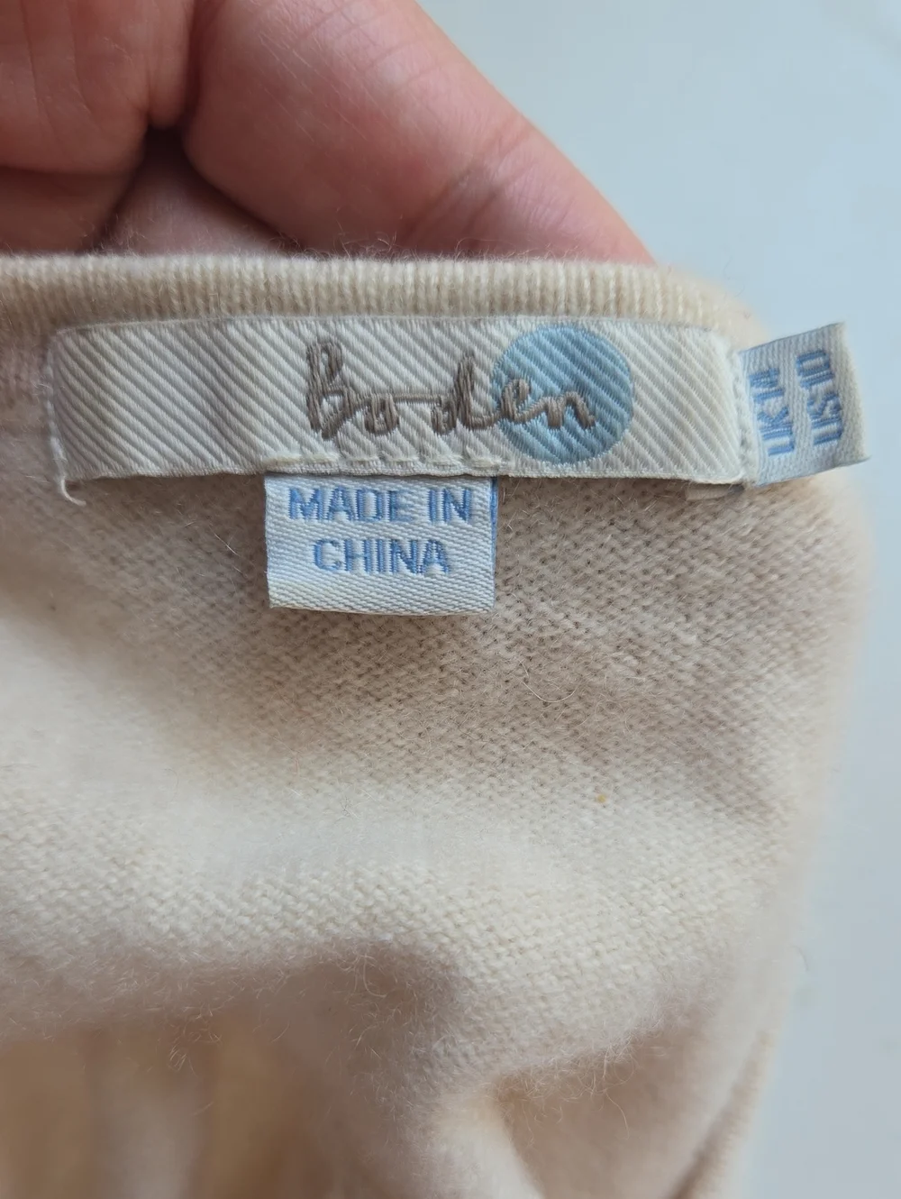 Boden 100% Cashmere Cropped Cardigan 10 Button Front Cream Long Sleeve Neutral